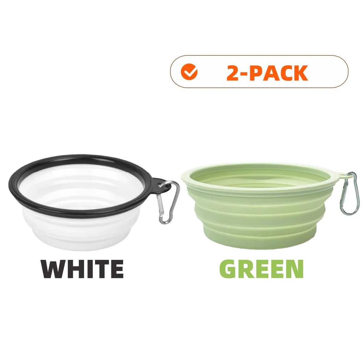 2pcs Collapsible Silicone Bowls
