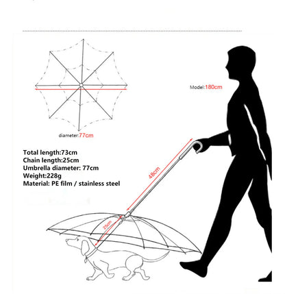 Rainproof Pet Umbrella Leash
