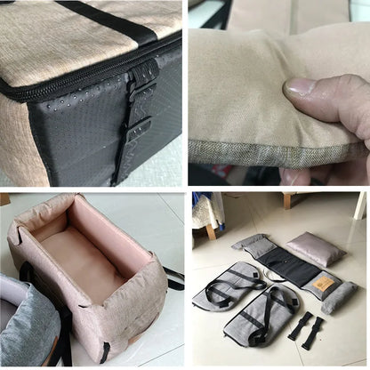 Portable Dog Car Seat Bed Carrier