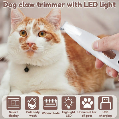 LED Dog Paw Trimmer Waterproof Clippers