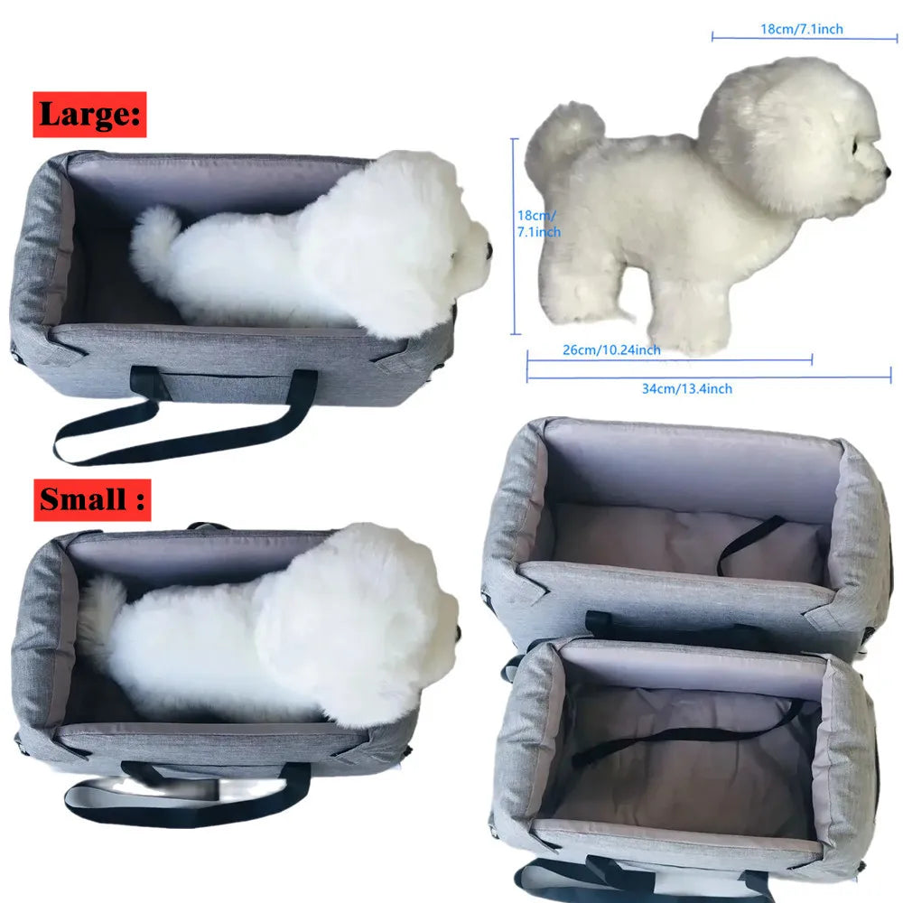 Portable Dog Car Seat Bed Carrier