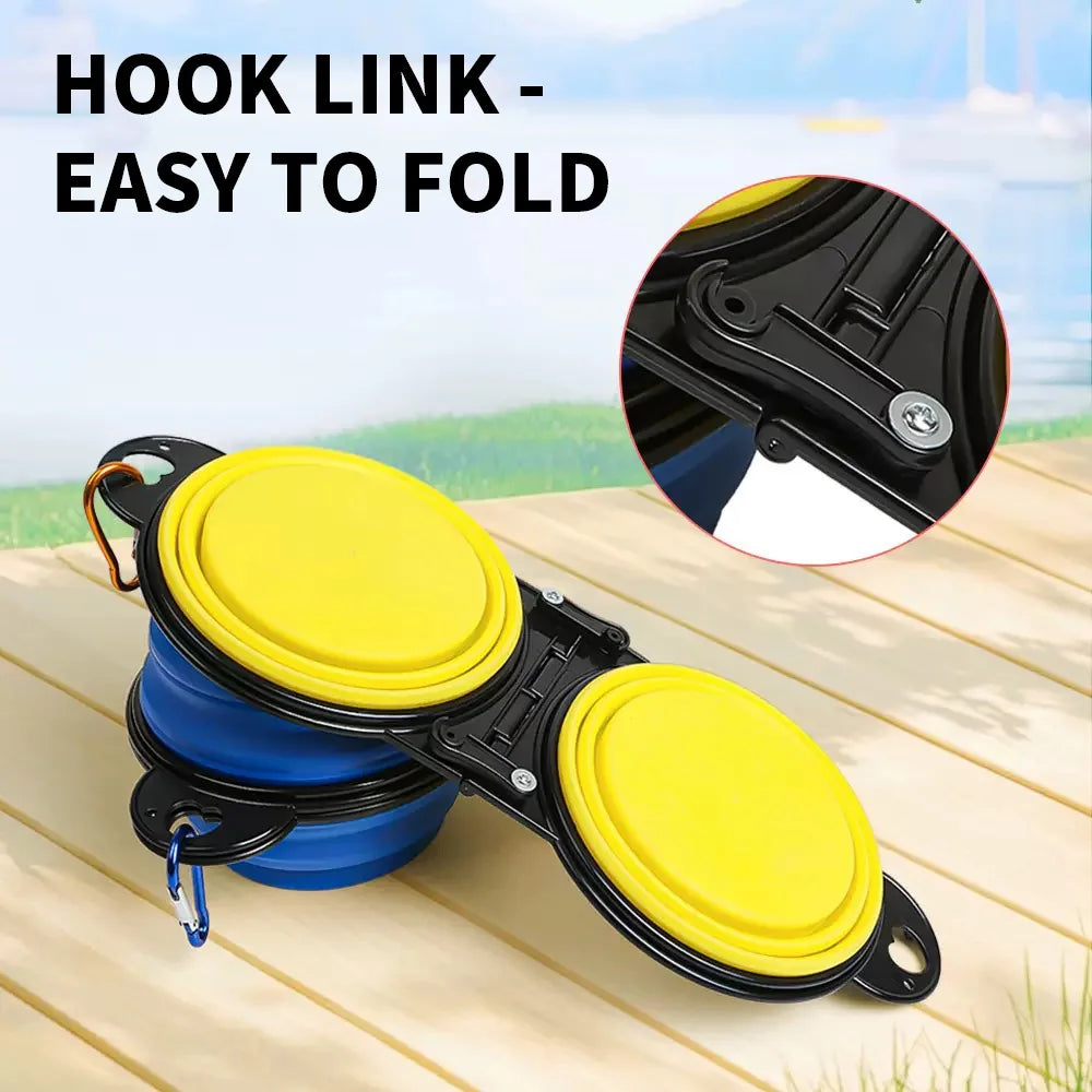 1-Piece Foldable Dual Bowl